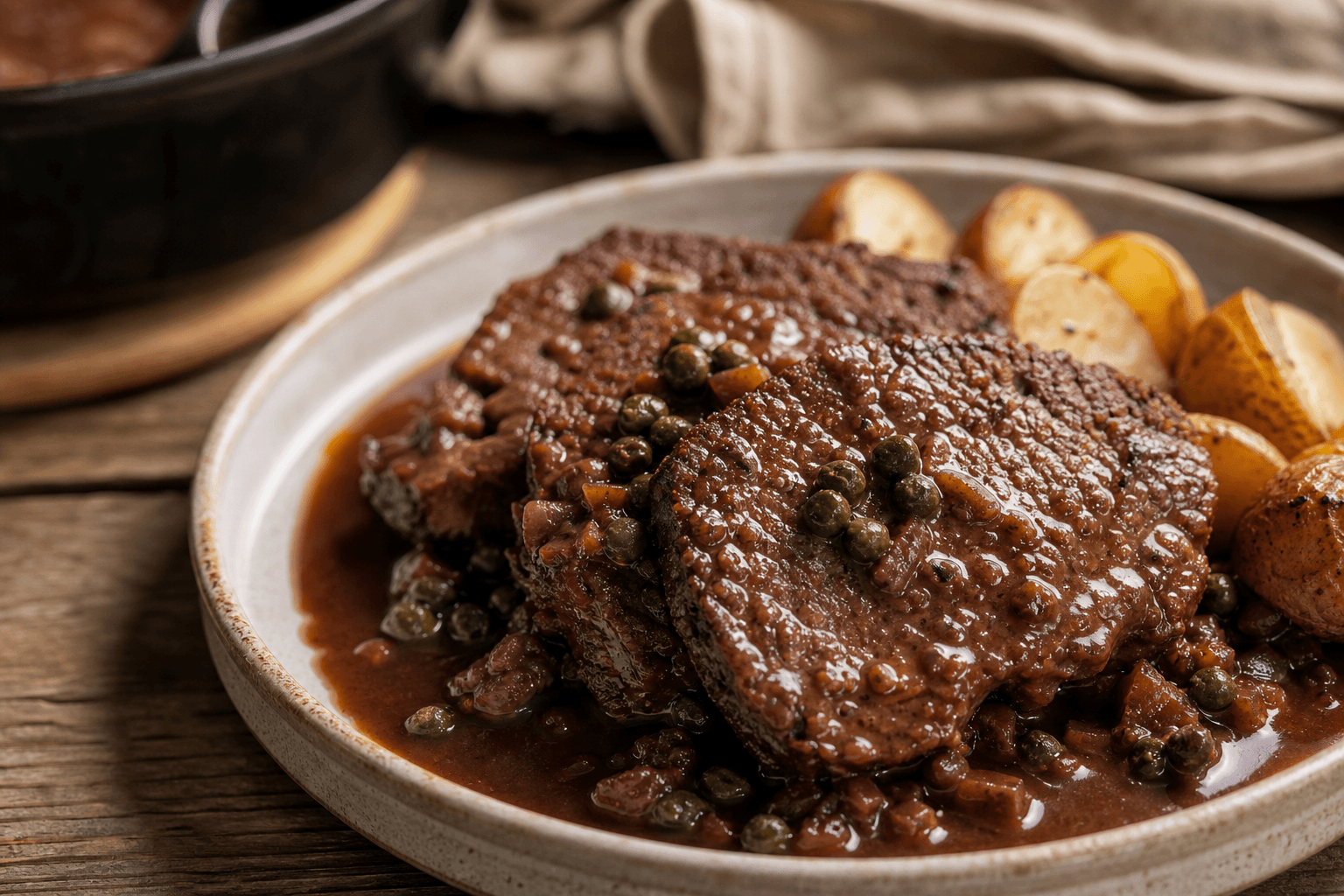 Forloren hare med rødvin — serveret ret
