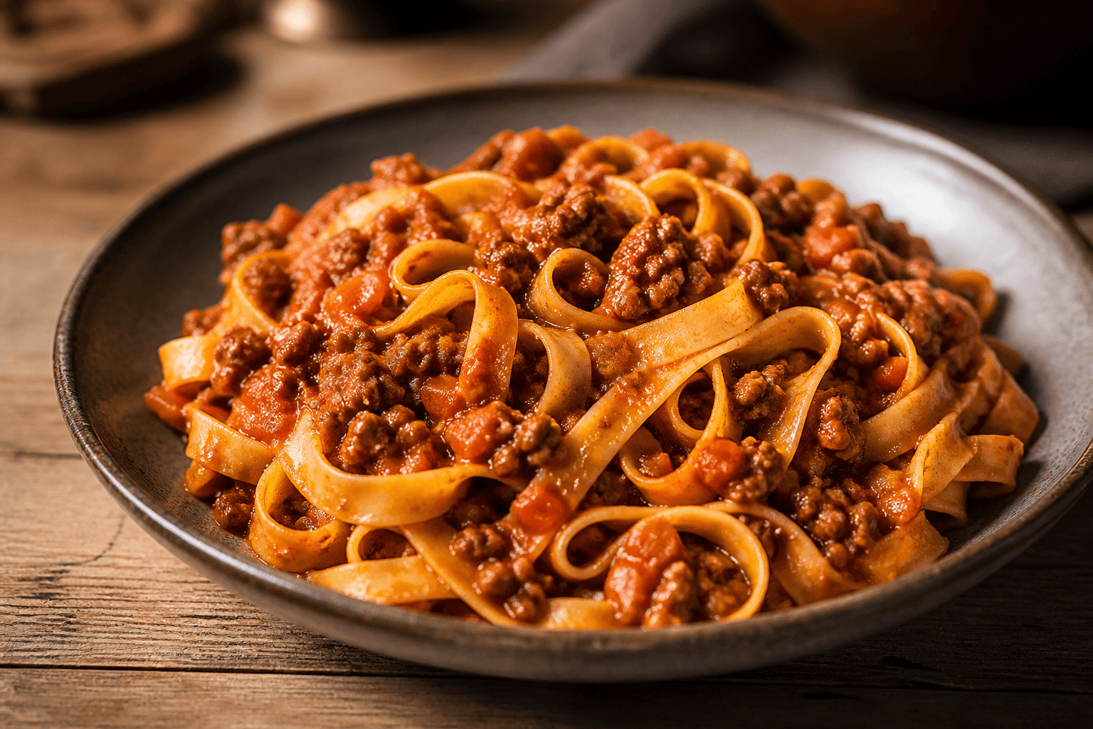 Ragù med rødvin — serveret ret